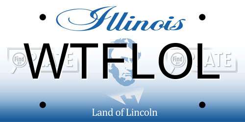 WTFLOL Illinois License Plate