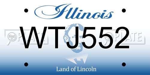 WTJ552 Illinois License Plate