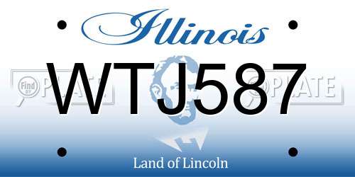 WTJ587 Illinois License Plate