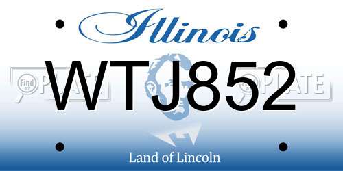 WTJ852 Illinois License Plate
