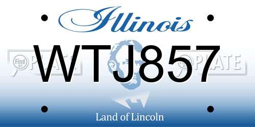 WTJ857 Illinois License Plate