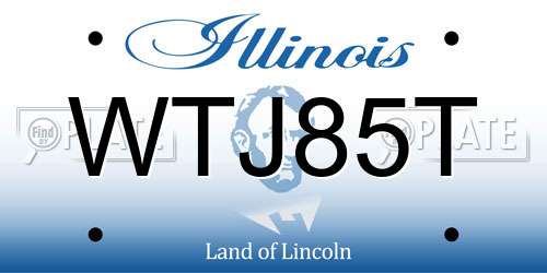 WTJ85T Illinois License Plate