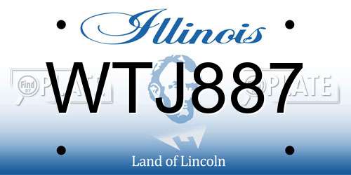 WTJ887 Illinois License Plate