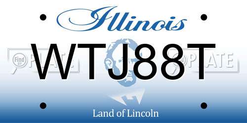 WTJ88T Illinois License Plate