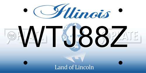 WTJ88Z Illinois License Plate