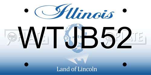 WTJB52 Illinois License Plate