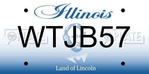 WTJB57 Illinois License Plate