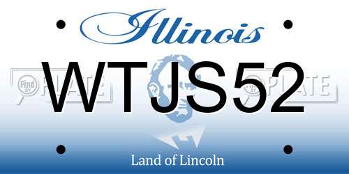 WTJS52 Illinois License Plate