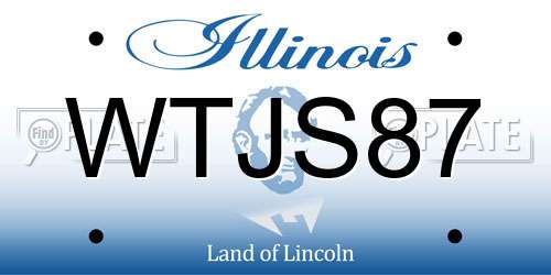 WTJS87 Illinois License Plate