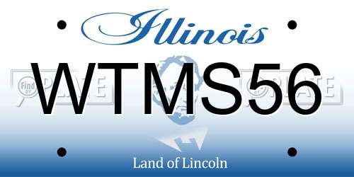 WTMS56 Illinois License Plate