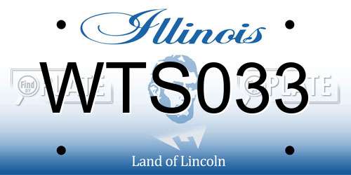 WTS033 Illinois License Plate