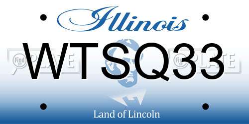 WTSQ33 Illinois License Plate