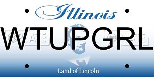 WTUPGRL Illinois License Plate