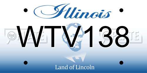 WTV138 Illinois License Plate