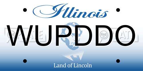WUPDDO Illinois License Plate