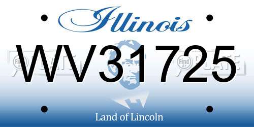 WV31725 Illinois License Plate