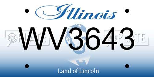WV3643 Illinois License Plate