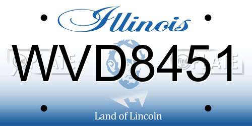 WVD8451 Illinois License Plate