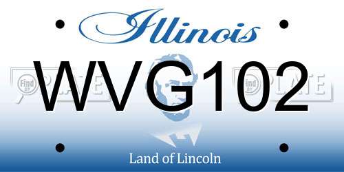 WVG102 Illinois License Plate