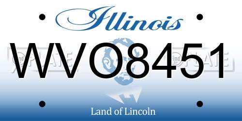 WVO8451 Illinois License Plate