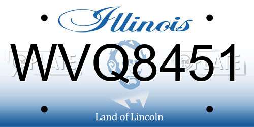 WVQ8451 Illinois License Plate