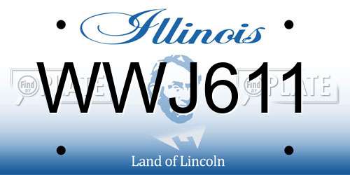 WWJ611 Illinois License Plate