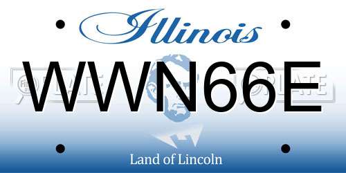 WWN66E Illinois License Plate