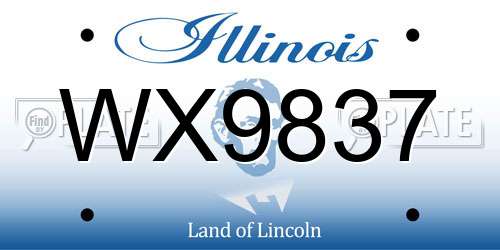 WX9837 Illinois License Plate