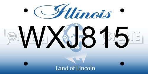 WXJ815 Illinois License Plate