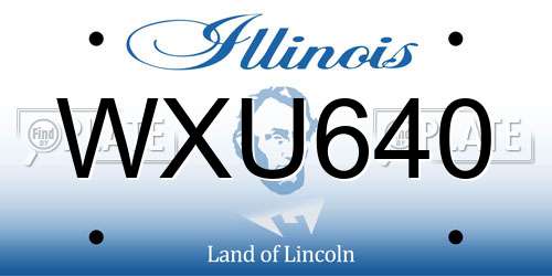 WXU640 Illinois License Plate