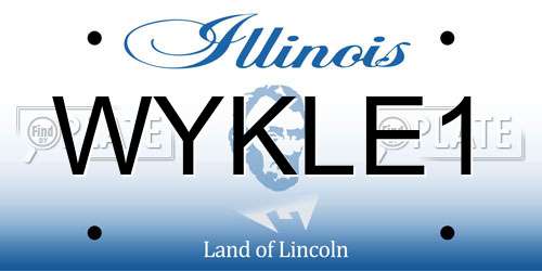 WYKLE1 Illinois License Plate