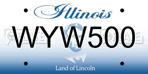 WYW500 Illinois License Plate