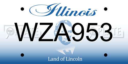 WZA953 Illinois License Plate