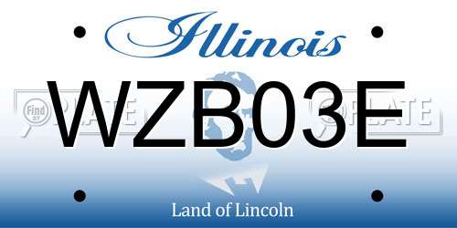 WZB03E Illinois License Plate