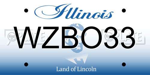 WZBO33 Illinois License Plate
