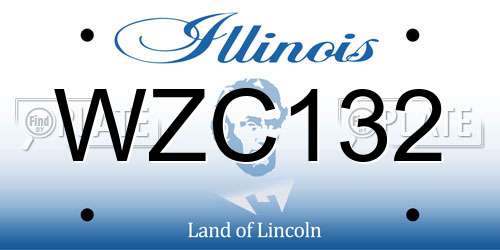 WZC132 Illinois License Plate