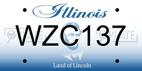 WZC137 Illinois License Plate
