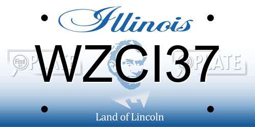 WZCI37 Illinois License Plate