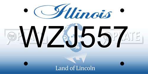 WZJ557 Illinois License Plate