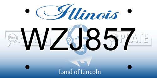 WZJ857 Illinois License Plate
