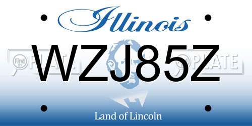 WZJ85Z Illinois License Plate