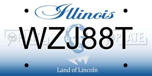 WZJ88T Illinois License Plate