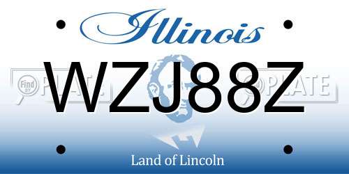 WZJ88Z Illinois License Plate