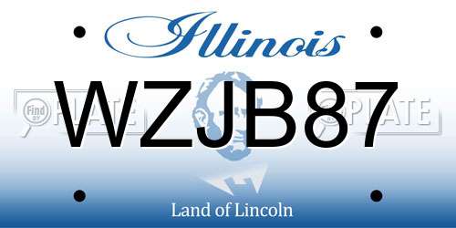 WZJB87 Illinois License Plate