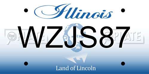 WZJS87 Illinois License Plate