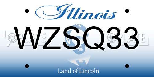 WZSQ33 Illinois License Plate