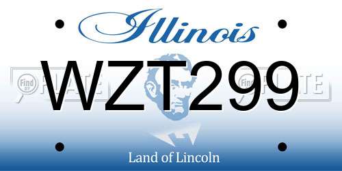 WZT299 Illinois License Plate