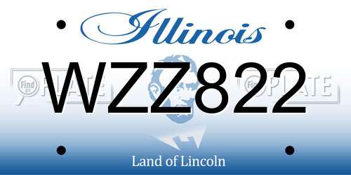 WZZ822 Illinois License Plate