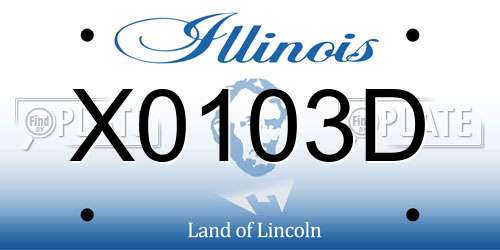 X0103D Illinois License Plate