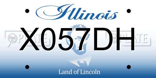 X057DH Illinois License Plate